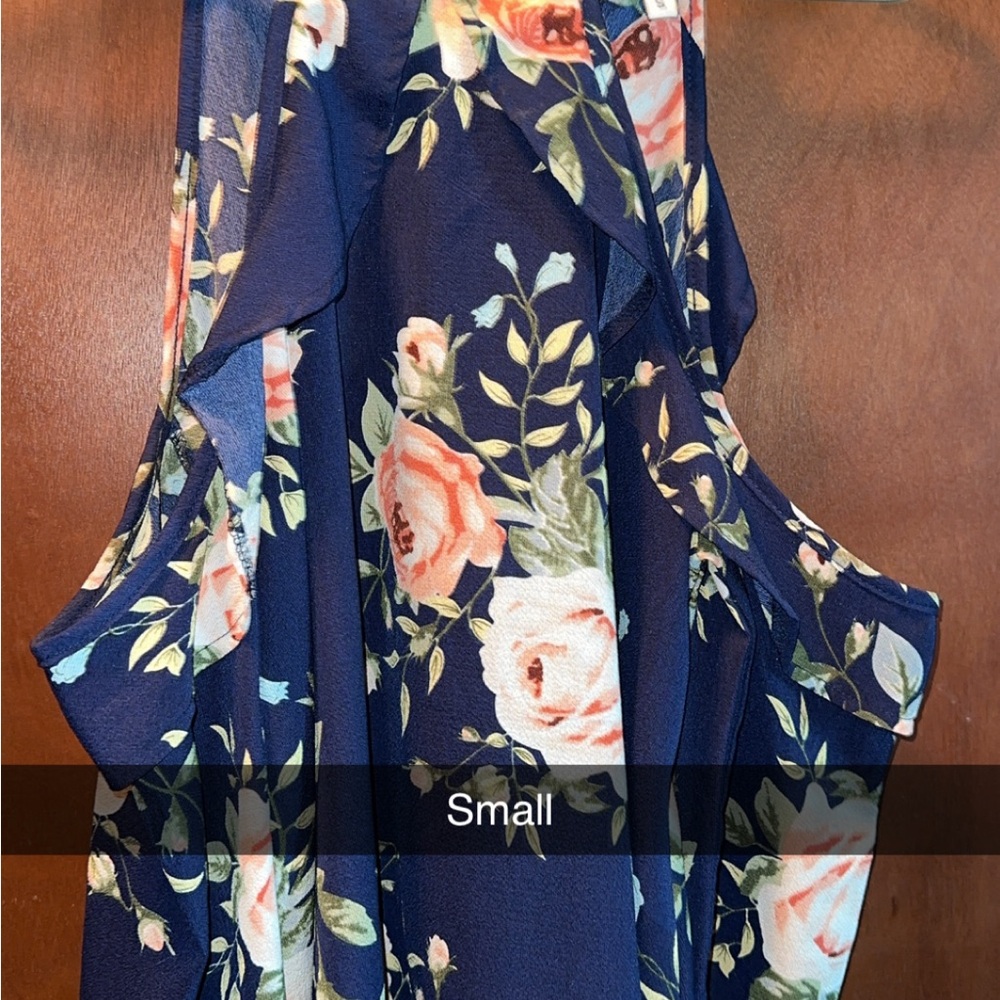 Floral Sleeveless Cold shoulder top